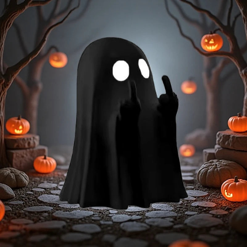 Middle Finger Ghost Statue – Halloween Novelty Decor