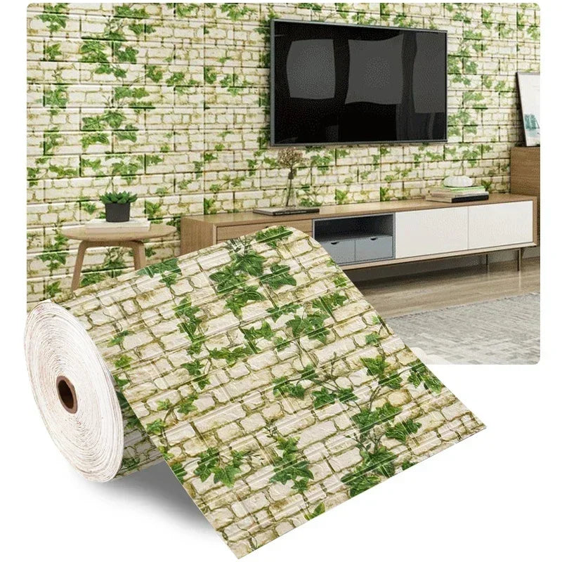 3D Foam Brick Wall Sticker – Self-Adhesive Waterproof Wallpaper