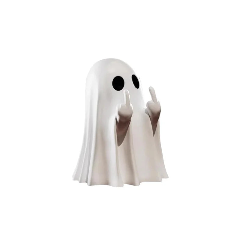 Middle Finger Ghost Statue – Halloween Novelty Decor