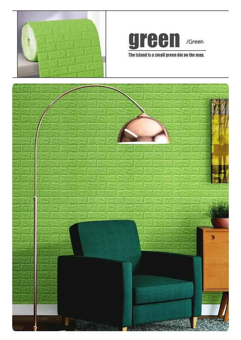 3D Foam Brick Wall Sticker – Self-Adhesive Waterproof Wallpaper