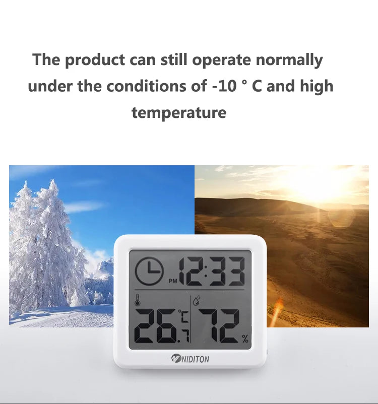 Digital Desk Clock with Temperature & Humidity Display