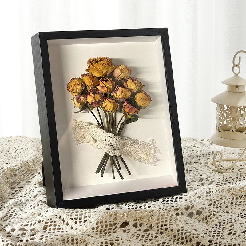 Wooden Shadow Box Photo Frame – Deep Display Frame for Home Decor
