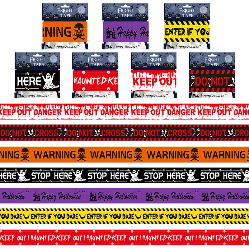 Halloween Skull Warning Tape Decoration