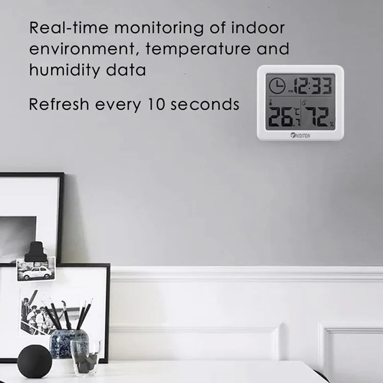 Digital Desk Clock with Temperature & Humidity Display