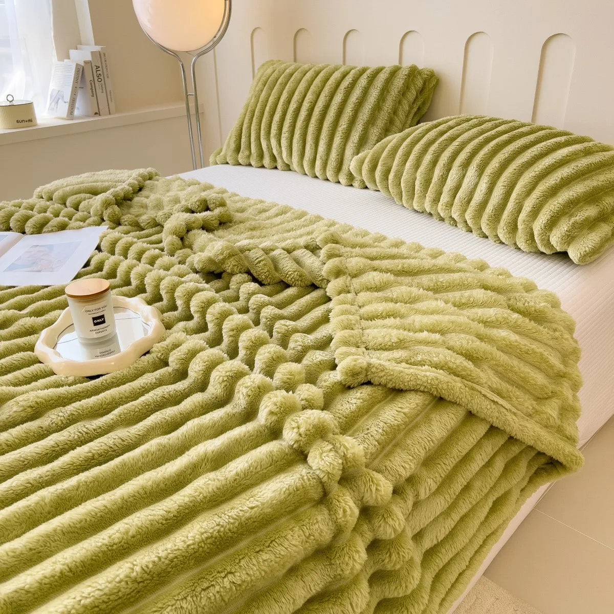 Cozy Striped Fleece Blanket